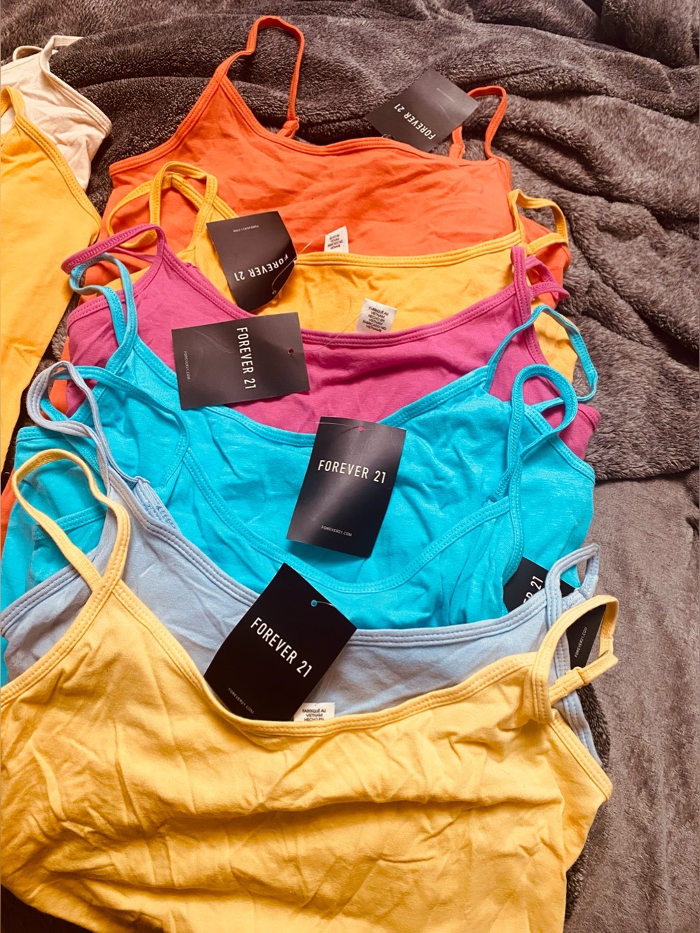 Forever 21 Women's Assorted Color Cotton Cami Tops - Pack